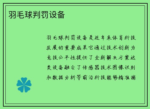 羽毛球判罚设备